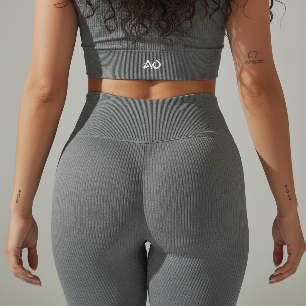 Grey Leggings - Back Sculpting Detail