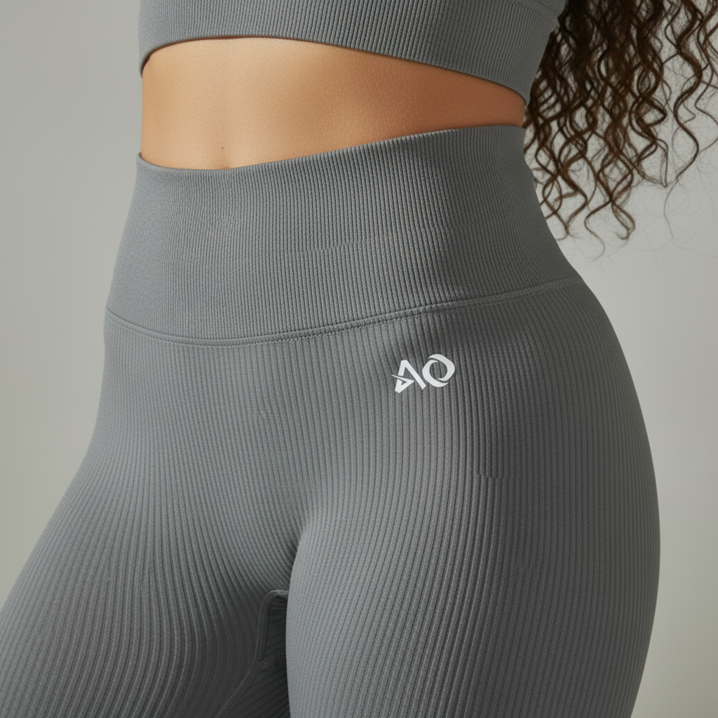 Grey Leggings - Front Hip AO Logo