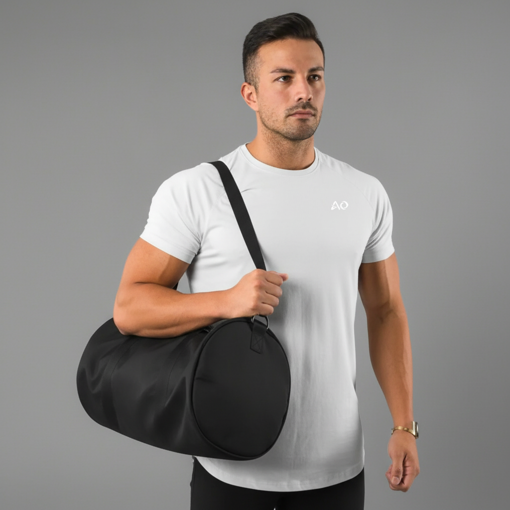 Holding Gym Bag