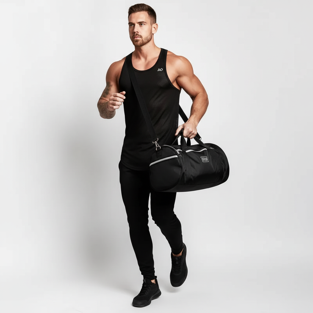 Holding Gym Bag