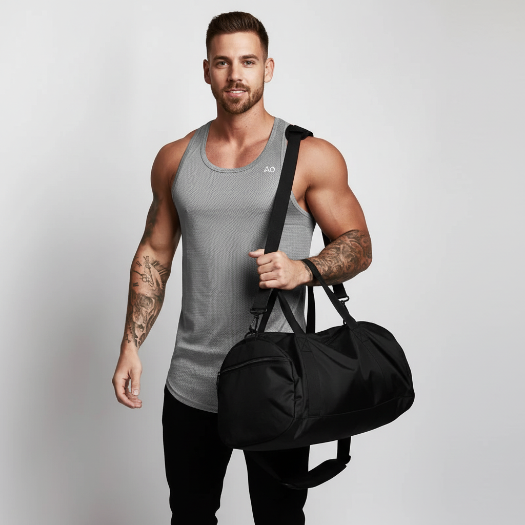 Holding Gym Bag