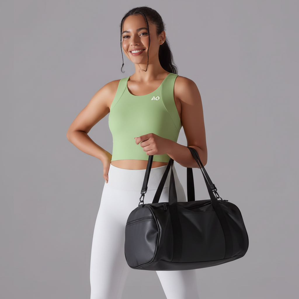 Holding Gym Bag