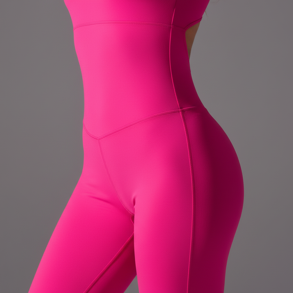 Hot Pink Unitard - Fabric Fit Detail