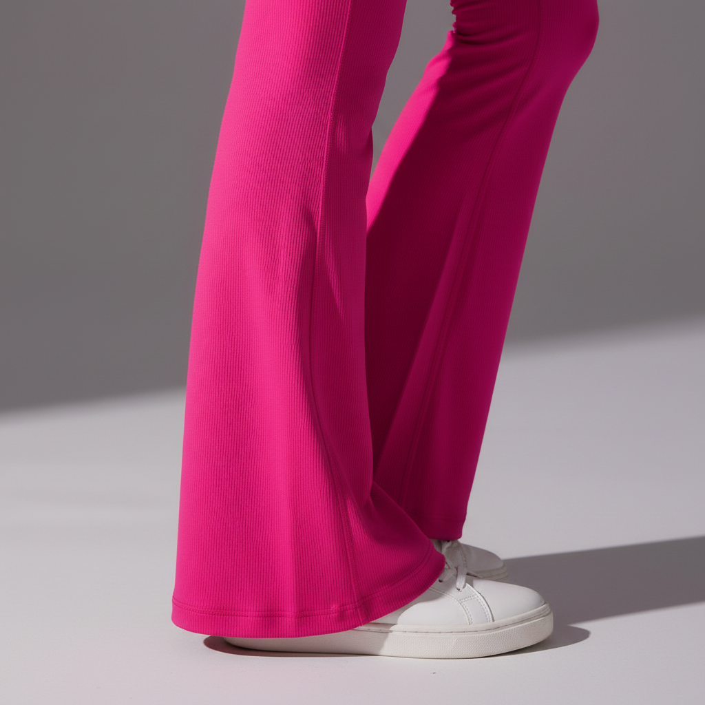 Hot Pink Unitard - Flared Hem Detail