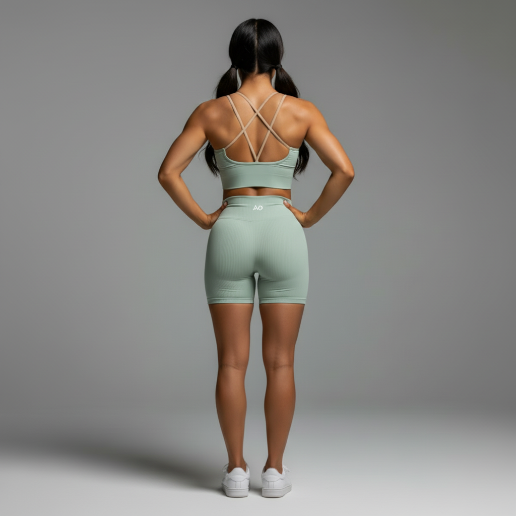 Mint Green Crossback Back Hands on Hips