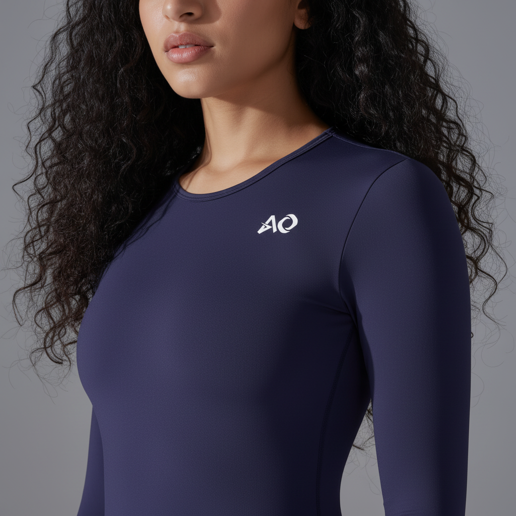 Navy Set Curly Hair - Shoulder Detail