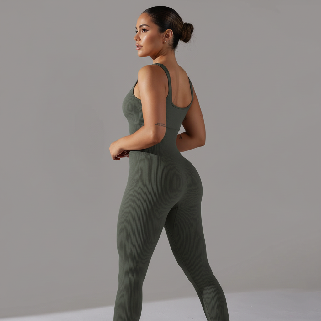 Olive Green Activewear Set Side