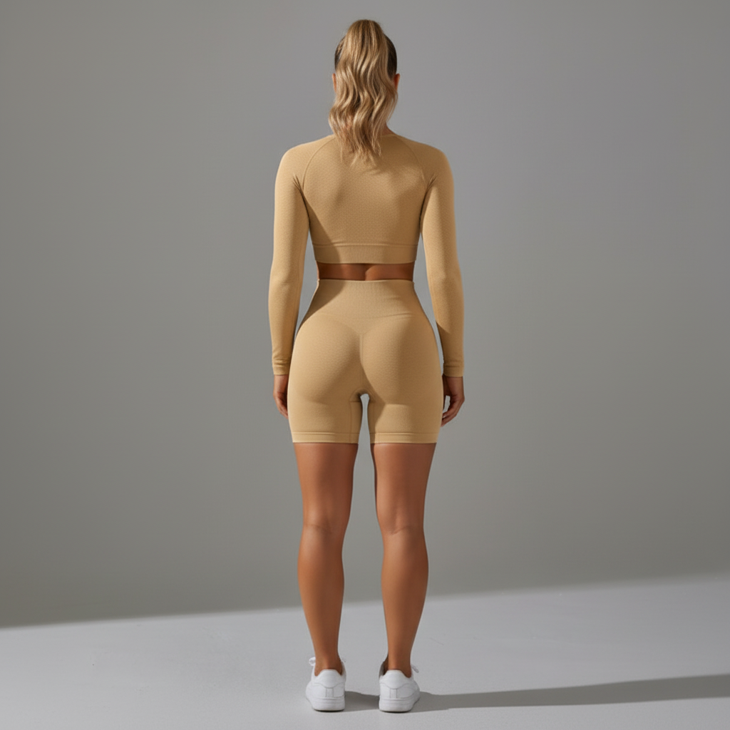 Rear view - Beige tan set