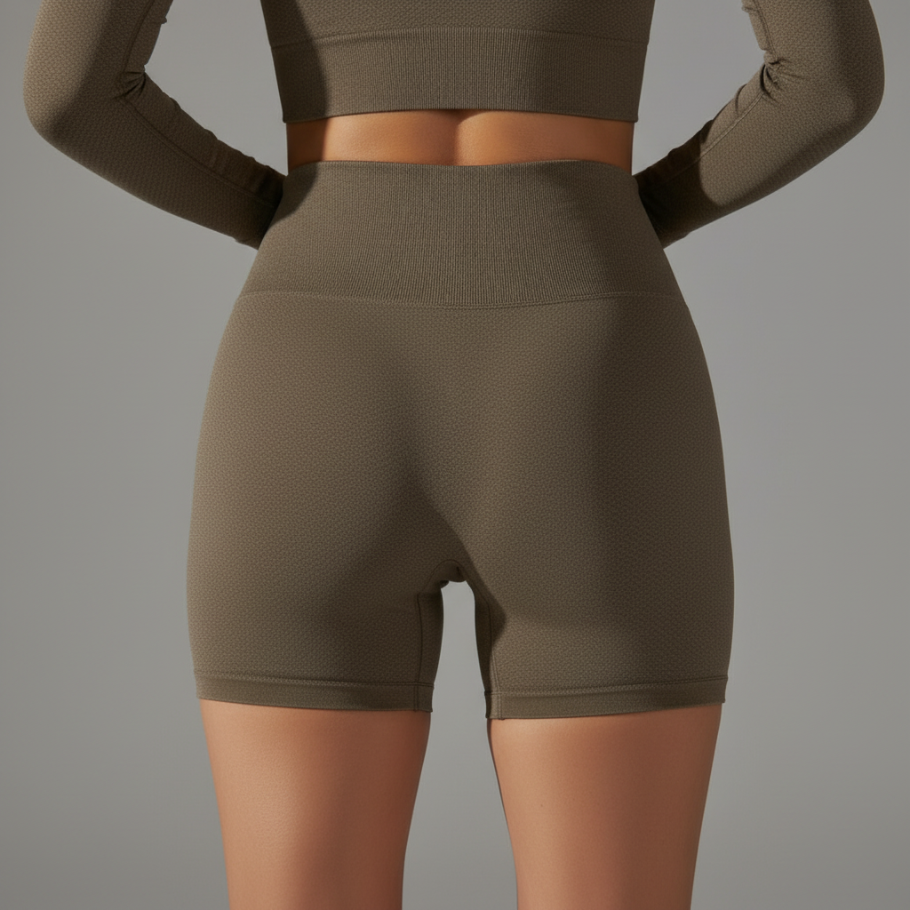 Rear view - Olive khaki bike shorts