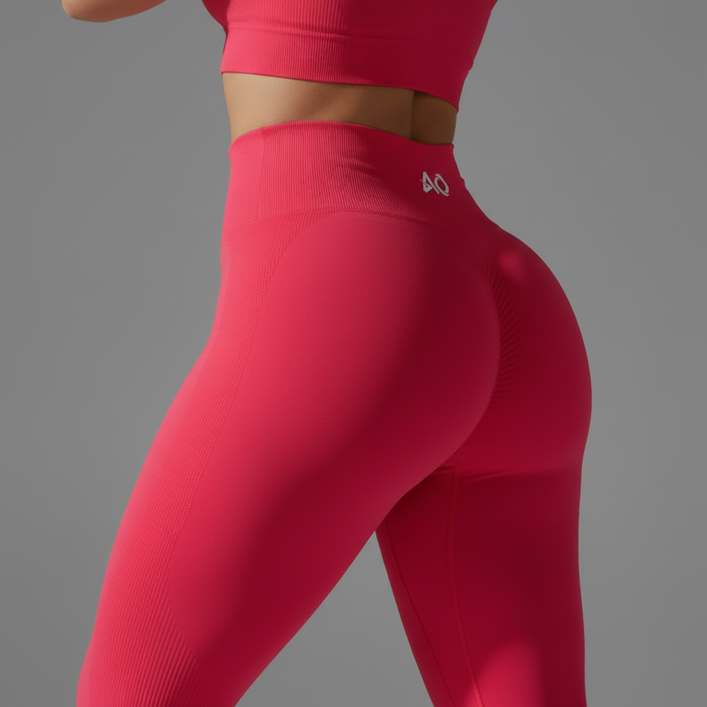 Red Leggings Full - Side Back Angle