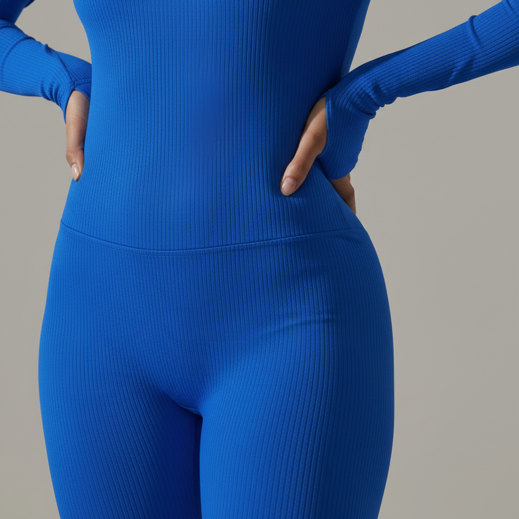 Royal Blue Unitard - Fabric Fit Detail