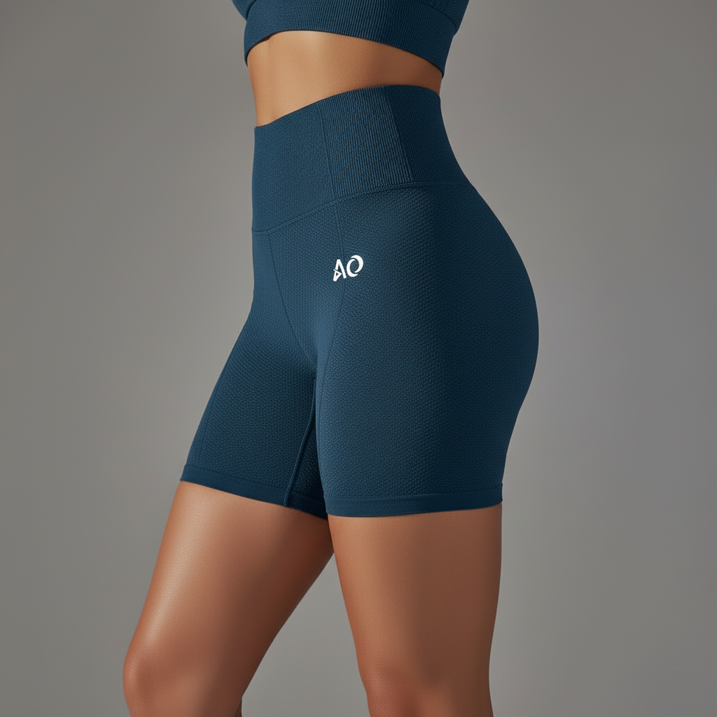 Side profile - Navy blue bike shorts