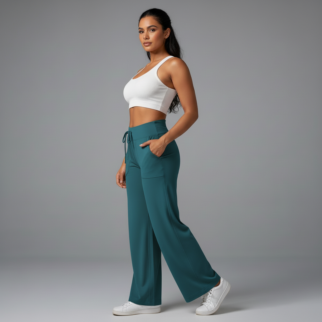 Whale Blue Wide Leg Pants
