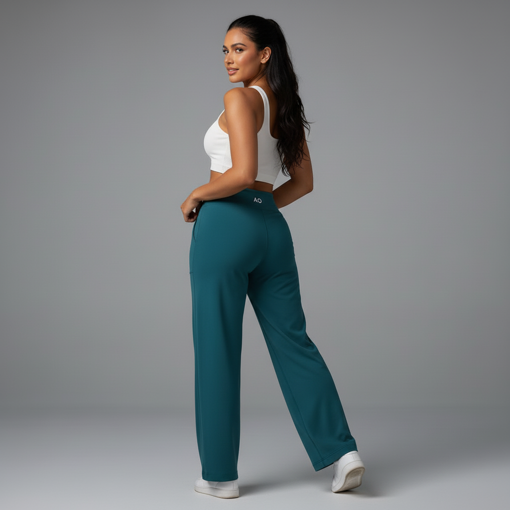 Whale Blue Wide Leg Pants