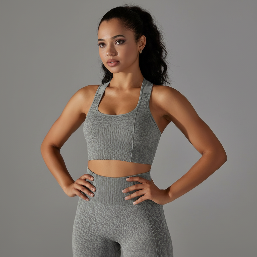 Three-quarter angle with hands on hips