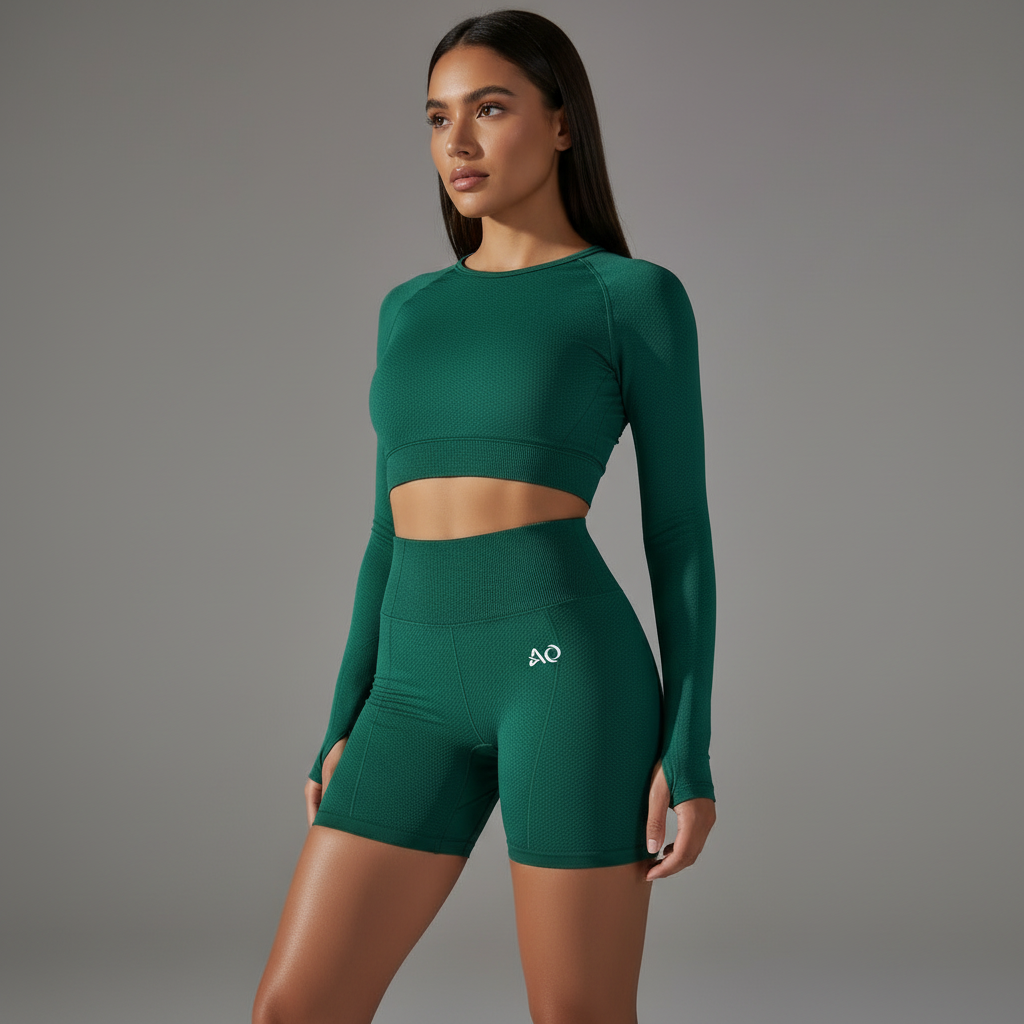 Three-quarter view - Emerald green set