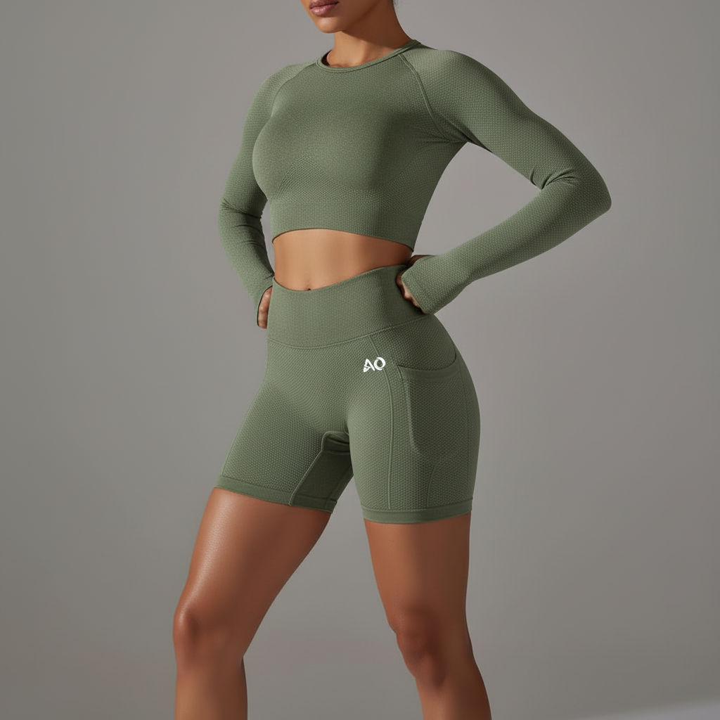 Three-quarter view - Sage green set