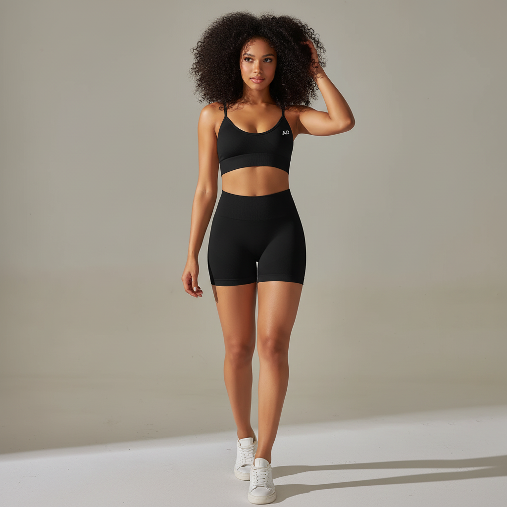 Walking pose with hand in hair