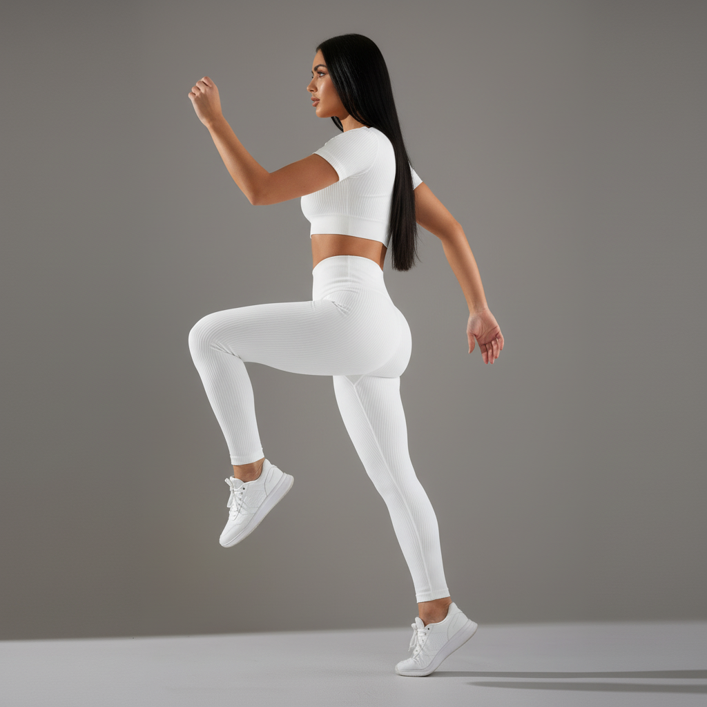 White Set Dark Hair - Side Running