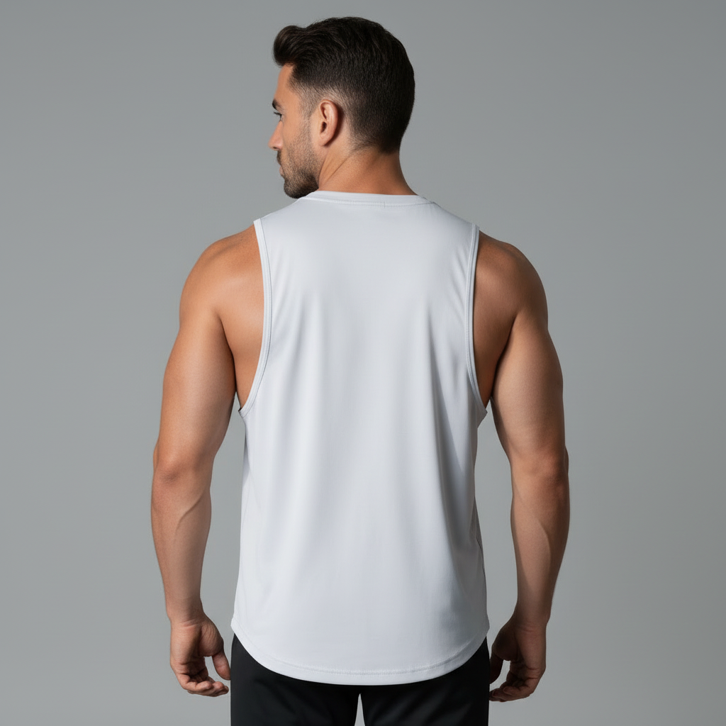 White Sleeveless Tank - Close-Up Back