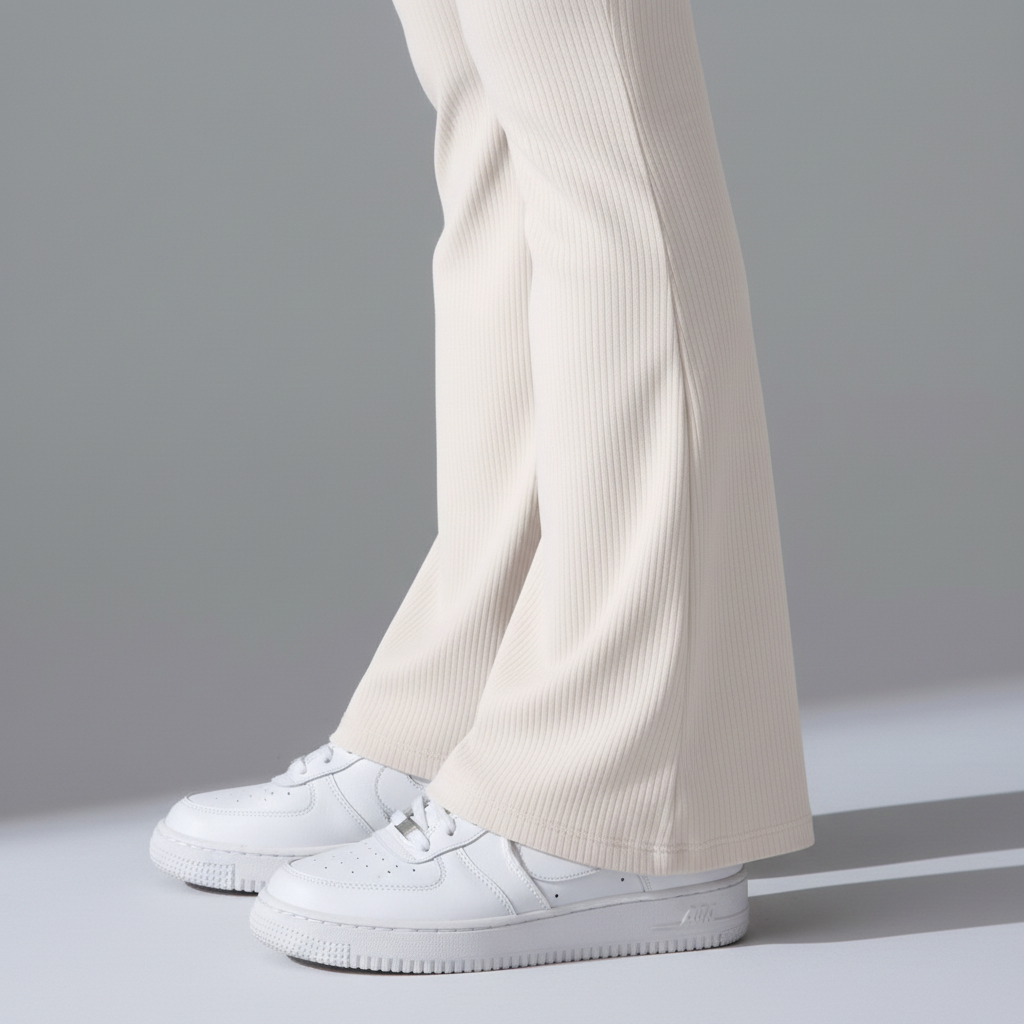 White Unitard - Flared Hem Detail